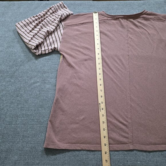 Three Bird Nest T Shirt Womens M LS Colorblock Long Striped Sleeves Stretch Boho - Picture 7 of 11